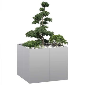 vidaXL Plantenbak 100x100x80 cm gegalvaniseerd staal, Verzenden, Nieuw, Metaal