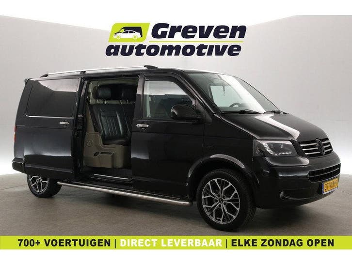 Volkswagen Transporter 2.5 TDI L2H1 175PK | Dubbele Cabine, Auto's, Bestelauto's, Automaat, Diesel, Zwart, Euro 4, Volkswagen