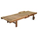 Comfort lounger ligbed verstelbaar teak, Tuin en Terras, Ligbedden, Ophalen of Verzenden, Nieuw, Teakhout
