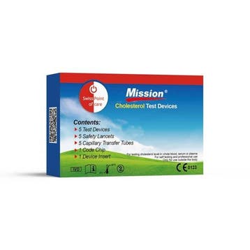 Mission® Cholesterol 3 in 1 Teststrips 5 stuks, Diversen, Verzenden, Nieuw