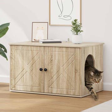 vidaXL Kattenhuis Sonoma 85 x 55 x 50,5 cm Bewerkt hout, Dieren en Toebehoren, Verzenden, Nieuw