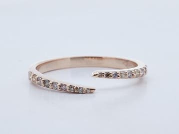 Veiling -  Geelgouden ring - natuurlijke diamanten 0,19 ct, Sieraden, Tassen en Uiterlijk, Ringen, Nieuw