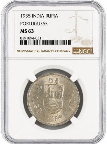 Portugees-India. 1 Rupia 1935 - NGC MS63