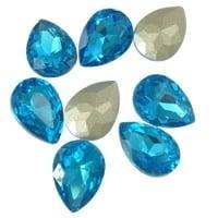2 x Kristallen facet cabochon druppel – Aqua – 13 x 18 m, Ophalen of Verzenden, Nieuw, Overige typen