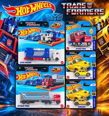 Hot Wheels 1:64 - Model sportwagen (5) - Transformers, Nieuw