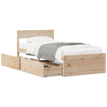 Massief grenen bed 90x200 | Tweedekansje | OP=OP, 90 cm, Ophalen of Verzenden, Zo goed als nieuw, 200 cm