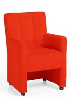 Eetkamerstoel Peter - eetkamerstoelen - Oranje, Nieuw, Stof