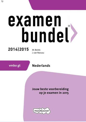 Examenbundel Vmbo-gt Nederlands 2014/2015 - M. Reints, Boeken, Schoolboeken, Verzenden, Gelezen, M. Reints