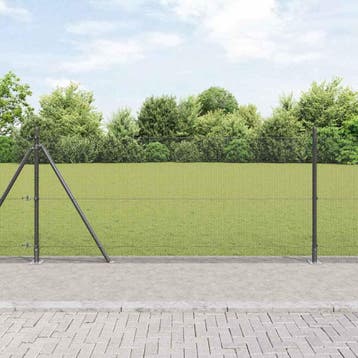 vidaXL gelast draadhek met betonnen voetstuk 25 x 1 m, Verzenden, Nieuw, IJzer