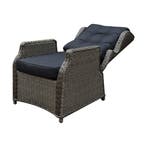 Ibiza lounge tuinstoel verstelbaar grijs, Tuin en Terras, Ophalen of Verzenden, Nieuw, Wicker