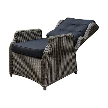 Ibiza lounge tuinstoel verstelbaar grijs, Ophalen of Verzenden, Nieuw, Wicker