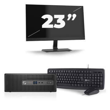 HP ProDesk 400 G3 SFF -   i7-6e  - 8GB  - 256GB  + 1x 23 inc, Qwerty, Verzenden, 8 GB, Refurbished