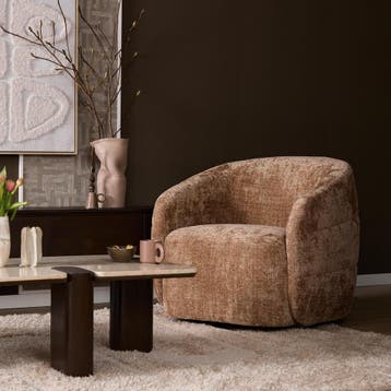 Draaibare Fauteuil Yara Cinnamon | Starfurn, Ophalen of Verzenden, Nieuw