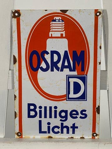 Osram - Emaille plaat - 30x20cm - Gemaakt van een dikke