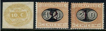Italië 1863/1890 - Ovaal bordje met een cijfer in het midden, Gestempeld