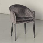 Rustic & Bear Catelyn armstoel, grijs, 4-poot onderstel, Huis en Inrichting, Stoelen, Ophalen of Verzenden, Nieuw