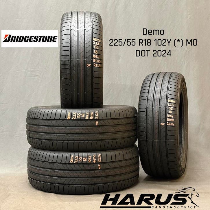 225/55/18 102Y (*) MO Bridgestone zomerbanden demo 4X, Auto-onderdelen, Banden en Velgen, 18 inch, Erkend duurzaam, Zomerbanden