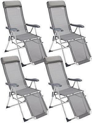 Tuinstoel 4 stuks Grijs Aluminium (Stoelen, Tafels-Stoelen), Verzenden, Nieuw