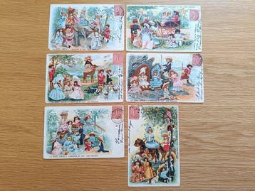 Frankrijk - Lithografie - Porseleinen poppen speelgoed Bébé, Verzamelen, Gelopen