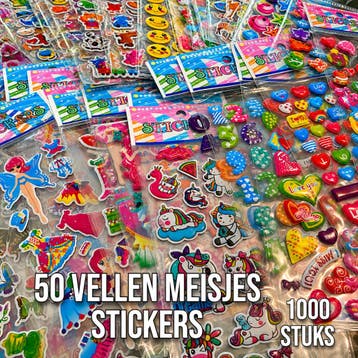 3D Stickers Meisjes –50 Vellen – Hartjes, Dieren, Bloemen, Verzenden, Nieuw