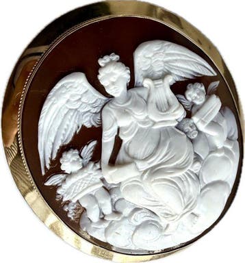 9 kt. - Geel goud, Victoriaanse De muze van de lyrische
