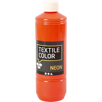 Textielkleur, neon oranje, 500 ml/ 1 fles, Nieuw