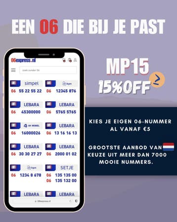 Een 06 die bij je past. 06express.nl al vanaf €5, Ophalen of Verzenden, Nieuw