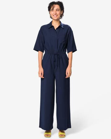HEMA Damesjumpsuit Sarie donkerblauw, Kleding | Dames, Verzenden, Nieuw
