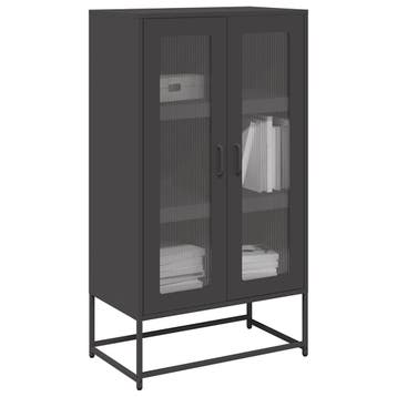 vidaXL buffetkast 68x39x123 cm staal zwart, Verzenden, Nieuw, Metaal