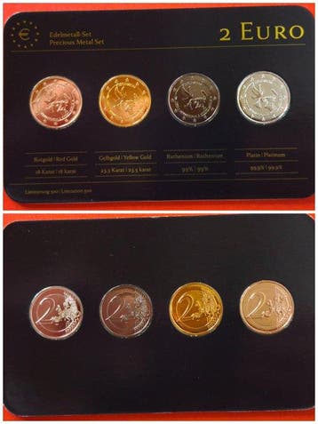 Monaco. 2 Euro 2013 ONU (4 coins) - colored by a private
