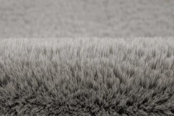 Rond Fluffy Vloerkleed | Heaven | Uni | Zilver | 200x200 cm, Verzenden, Nieuw