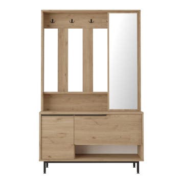Halmeubel Vesanto halkast 178x112x35,5 cm eikenkleurig en zw, Verzenden, Nieuw