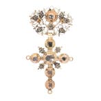 Hanger - 18 karaat Roségoud - Diamant - Barok kruis ca. 1700