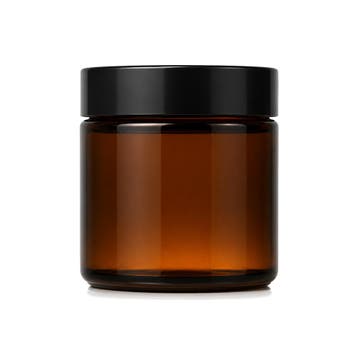 Glazen Pot - Bruin (incl. dop), Verzenden, Nieuw, Bodylotion, Crème of Olie