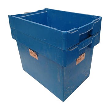 Magazijnbak, 600x400x420 mm, euronorm, blauw pp, gebruikt -, Doe-het-zelf en Verbouw, Kratten en Dozen, Ophalen of Verzenden, Gebruikt