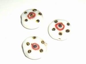 10 x  glaskraal rond 17 x 6mm (Transparant-witte glaskralen), Hobby en Vrije tijd, Kralen en Sieraden maken, Ophalen of Verzenden