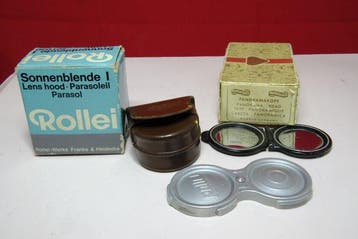 Rollei paraluce tappi e testina panoramica per TLR, Nieuw