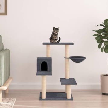vidaXL Kattenmeubel met sisal krabpalen 82,5 cm donkergrijs, Dieren en Toebehoren, Katten-accessoires, Verzenden, Nieuw