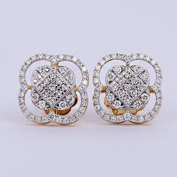 Oorstekers - 14 karaat Geel goud - 0.74ct. tw. Diamant