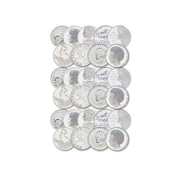 50 zilveren 50 gulden muntstukken, Verzenden