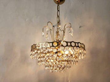 Lamp - Spinnenplafondlamp in Hollywood Regency /, Antiek en Kunst, Antiek | Lampen