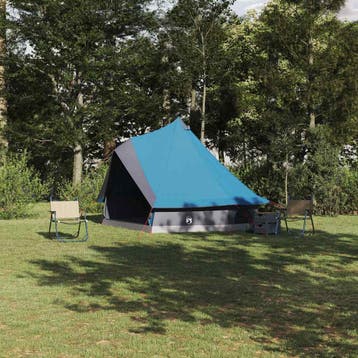 vidaXL Tipi Tent 8-persoons Blauw taft, Verzenden, Nieuw, Tot en met 2