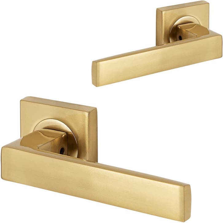 Deurklink set Victoria - mat goud - complete set, Doe-het-zelf en Verbouw, Hang- en Sluitwerk, Klink of Kruk, Nieuw, Overige materialen