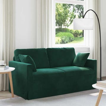 vidaXL Bank Donkergroen 158 x 78 x 80 cm Fluweel, Huis en Inrichting, Banken | Bankstellen, Verzenden, Nieuw, Stof, Minder dan 150 cm