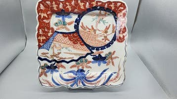 Schotel - Porselein - Groot vierkant, Meiji-tijdperk