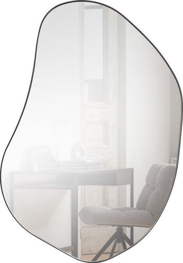 WOOOD Romee Organische Spiegel - Metaal - Zwart - 100x70x4, Verzenden, Nieuw