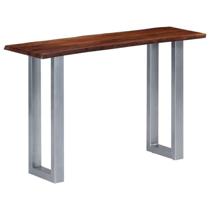 vidaXL Wandtafel 115x35x76 cm massief acaciahout en ijzer, Huis en Inrichting, Tafels | Bijzettafels, Nieuw, 60 cm of meer, Verzenden