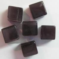 10 x Glaskraal kubus cate-eye 8mm donker Amethist (Kralen), Ophalen of Verzenden, Nieuw, Kraal