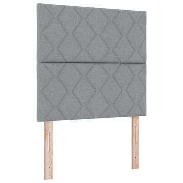 vidaXL LED Box Spring Bed met hoofdeinde Lichtgrijs 100 x, Verzenden, Nieuw, Eenpersoons, Stof