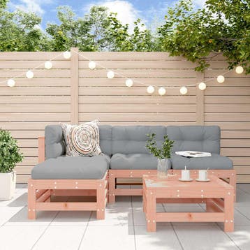 vidaXL 5-delige Loungeset massief douglashout, Verzenden, Nieuw, 5 zitplaatsen, Loungeset